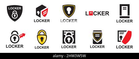 Vector logo of the parcel storage locker Stock Vector