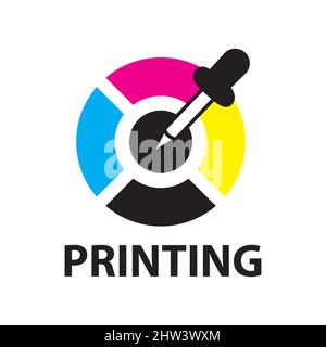 Vector logo of the printing house, photocopies Stock Vector