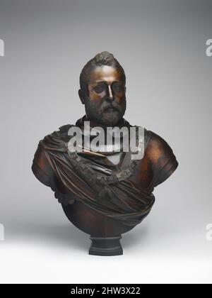 Art inspired by Francesco I de' Medici (1541–1587), Grand Duke of Tuscany, modeled 1585–87, cast ca. 1611, Italian, Florence, Bronze, Overall (confirmed): H. 30 3/8 x W. 24 1/2 x D. 13 11/16 in. (77.2 x 62.2 x 34.7 cm), Sculpture-Bronze, After a model by Giambologna (Netherlandish, Classic works modernized by Artotop with a splash of modernity. Shapes, color and value, eye-catching visual impact on art. Emotions through freedom of artworks in a contemporary way. A timeless message pursuing a wildly creative new direction. Artists turning to the digital medium and creating the Artotop NFT Stock Photo