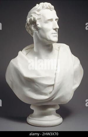 Art inspired by Arthur Wellesley (1769–1852), 1st Duke of Wellington, 1823, British, Marble; column of red scagliola with marble foot, Height (bust): 25 3/4 in. (65.4 cm); Height (column): 47 3/4 in. (121.3 cm), Sculpture, Sir Francis Chantrey (British, 1781–1841), Wellington led the, Classic works modernized by Artotop with a splash of modernity. Shapes, color and value, eye-catching visual impact on art. Emotions through freedom of artworks in a contemporary way. A timeless message pursuing a wildly creative new direction. Artists turning to the digital medium and creating the Artotop NFT Stock Photo
