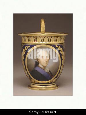 Art inspired by Cup (tasse à chocolat AB), 1822–23, French, Sèvres, Hard-paste porcelain, Height: 4 13/16 in. (12.2 cm), Ceramics-Porcelain, After a miniature painting of 1819 by Marie-Victoire Jacquetot (1772–1855), After an original portrait of 1767 by Alexander Roslin (Swedish, Classic works modernized by Artotop with a splash of modernity. Shapes, color and value, eye-catching visual impact on art. Emotions through freedom of artworks in a contemporary way. A timeless message pursuing a wildly creative new direction. Artists turning to the digital medium and creating the Artotop NFT Stock Photo