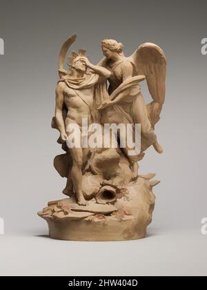 Art inspired by Allegorical Victory of the Grand Condé, 1786, French, Terracotta, 9 × 6 × 4 in. (22.9 × 15.2 × 10.2 cm), Sculpture, Robert Guillaume Dardel (French, 1749–1821), The year 1786 was the centenary of the death of Louis II de Bourbon, prince de Condé, the illustrious warrior, Classic works modernized by Artotop with a splash of modernity. Shapes, color and value, eye-catching visual impact on art. Emotions through freedom of artworks in a contemporary way. A timeless message pursuing a wildly creative new direction. Artists turning to the digital medium and creating the Artotop NFT Stock Photo