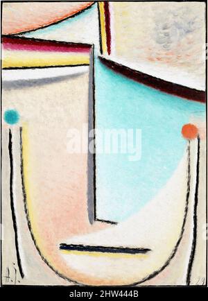 Abstract Head - Pink and Light Blue - Alexej von Jawlensky - 1929 Stock Photo