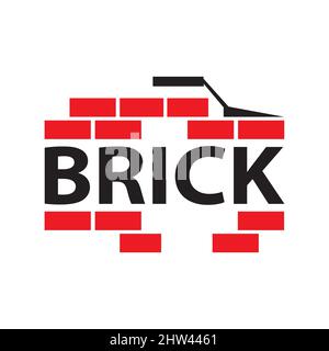 Vector set of logos brick stones, construction Stock Vector