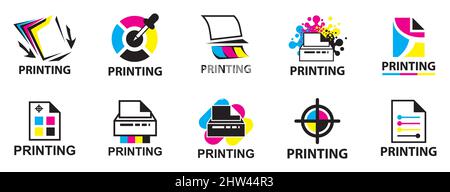 Vector logo of the printing house, photocopies Stock Vector