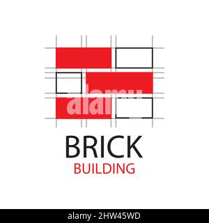 Vector set of logos brick stones, construction Stock Vector