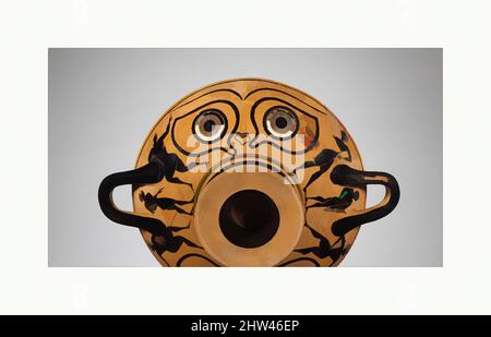 Art inspired by Terracotta kylix: eye-cup (drinking cup), Archaic, ca. 520–510 B.C., Greek, Attic, Terracotta; black-figure, H. 4 3/8 in. (11.1 cm), Vases, Exterior, obverse and reverse, between eyes, nose At the handles, youths The eye-cup lent itself to many variations. Here the eyes, Classic works modernized by Artotop with a splash of modernity. Shapes, color and value, eye-catching visual impact on art. Emotions through freedom of artworks in a contemporary way. A timeless message pursuing a wildly creative new direction. Artists turning to the digital medium and creating the Artotop NFT Stock Photo