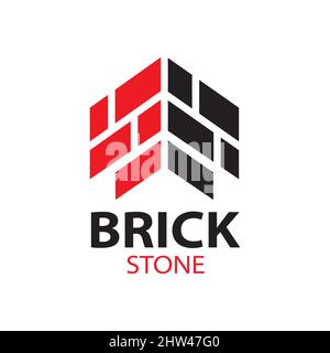 Vector set of logos brick stones, construction Stock Vector