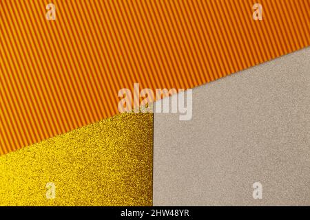abstract background, mixed colors, orange, brown, gold, black, silver, copy space, close up Stock Photo