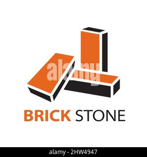 Vector set of logos brick stones, construction Stock Vector