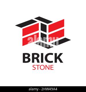 Vector set of logos brick stones, construction Stock Vector
