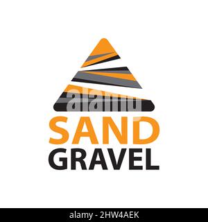 Vector logo of sand mining and trading Stock Vector