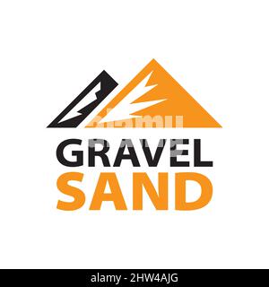 Vector logo of sand mining and trading Stock Vector