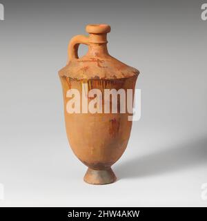 Art inspired by Terracotta lekythos (oil flask), Archaic, late 7th–6th century B.C., Lydian, Terracotta, 8 1/8in. (20.6cm), Vases, The decoration is a kind of marblizing that was favored for various, particularly local, shapes at Sardis, Classic works modernized by Artotop with a splash of modernity. Shapes, color and value, eye-catching visual impact on art. Emotions through freedom of artworks in a contemporary way. A timeless message pursuing a wildly creative new direction. Artists turning to the digital medium and creating the Artotop NFT Stock Photo