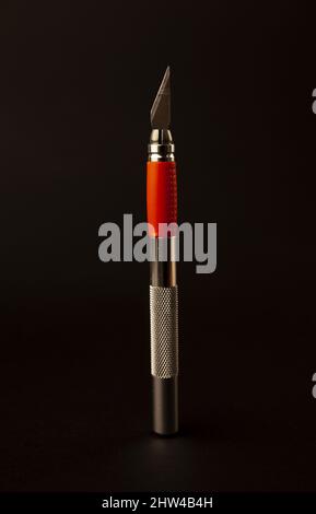 scalpel for art on black background, close up Stock Photo