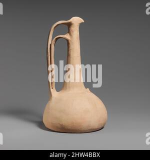 Art inspired by Terracotta conical lekythos-oinochoe (combination oil flask and jug), Geometric, late 8th–early 7th century B.C., Greek, Attic, Terracotta, H. 8 9/16 in. (21.7 cm), Vases, Classic works modernized by Artotop with a splash of modernity. Shapes, color and value, eye-catching visual impact on art. Emotions through freedom of artworks in a contemporary way. A timeless message pursuing a wildly creative new direction. Artists turning to the digital medium and creating the Artotop NFT Stock Photo