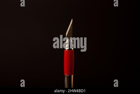 scalpel for art on black background, close up Stock Photo