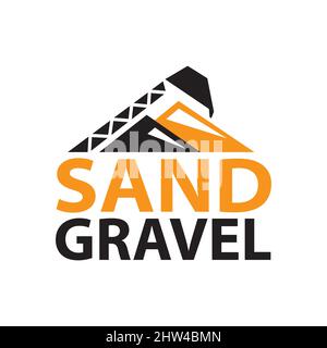 Vector logo of sand mining and trading Stock Vector