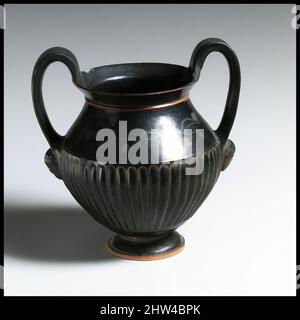 Art inspired by Terracotta kantharos (drinking cup with high handles), Late Classical, ca. 400–350 B.C., Greek, South Italian, Apulian, Terracotta; applied color, H. 4 15/16 in. (12.5 cm), Vases, The Xenon Group refers to a variety of Apulian pottery identifiable by certain popular, Classic works modernized by Artotop with a splash of modernity. Shapes, color and value, eye-catching visual impact on art. Emotions through freedom of artworks in a contemporary way. A timeless message pursuing a wildly creative new direction. Artists turning to the digital medium and creating the Artotop NFT Stock Photo