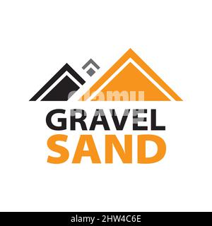 Vector logo of sand mining and trading Stock Vector