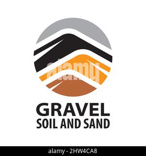 Vector logo of sand, gravel and soil extraction Stock Vector