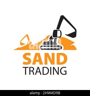 Vector logo of sand mining and trading Stock Vector