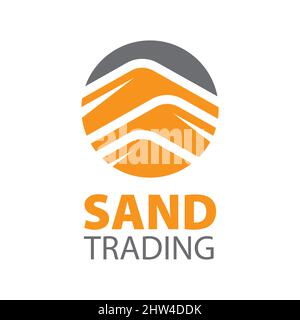 Vector logo of sand mining and trading Stock Vector