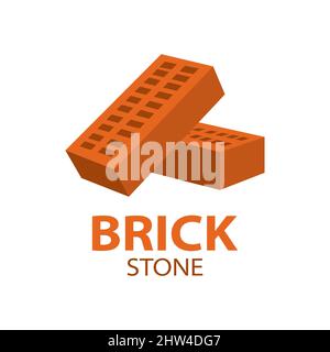Vector set of logos brick stones, construction Stock Vector