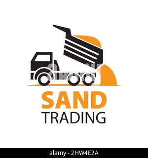 Vector logo of sand mining and trading Stock Vector