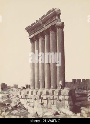 Art inspired by The Temple of the Sun at Baalbec, ca. 1870, Albumen silver print, Photographs, Félix Bonfils (French, 1831–1885, Classic works modernized by Artotop with a splash of modernity. Shapes, color and value, eye-catching visual impact on art. Emotions through freedom of artworks in a contemporary way. A timeless message pursuing a wildly creative new direction. Artists turning to the digital medium and creating the Artotop NFT Stock Photo