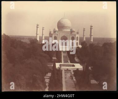 Art inspired by View of the Taj Mahal from the Gate, Agra, 1860s–70s, Albumen silver print from glass negative, 22.0 x 28.0 cm (8 11/16 x 11 in.), Photographs, Unknown, Classic works modernized by Artotop with a splash of modernity. Shapes, color and value, eye-catching visual impact on art. Emotions through freedom of artworks in a contemporary way. A timeless message pursuing a wildly creative new direction. Artists turning to the digital medium and creating the Artotop NFT Stock Photo