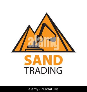 Vector logo of sand mining and trading Stock Vector