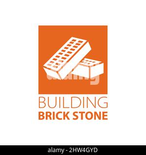 Vector set of logos brick stones, construction Stock Vector