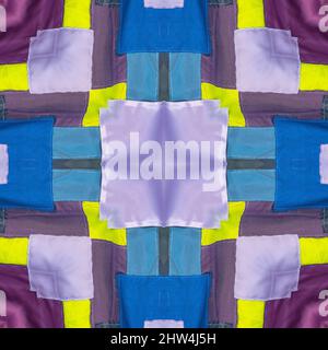 Abstract kaleidoscope or endless pattern made from fabric for background used. Stock Photo