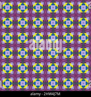 Abstract kaleidoscope or endless pattern made from fabric for background used. Stock Photo
