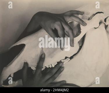 Art inspired by Georgia O&rsquo;Keeffe—Hands and Horse Skull, 1931 