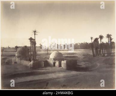 Art inspired by Vue de la Plaine de Thèbes prise du temple de Karnac, 1867, Albumen silver print from paper negative, Image: 32 × 41.5 cm (12 5/8 × 16 5/16 in.), Photographs, Gustave Le Gray (French, 1820–1884, Classic works modernized by Artotop with a splash of modernity. Shapes, color and value, eye-catching visual impact on art. Emotions through freedom of artworks in a contemporary way. A timeless message pursuing a wildly creative new direction. Artists turning to the digital medium and creating the Artotop NFT Stock Photo