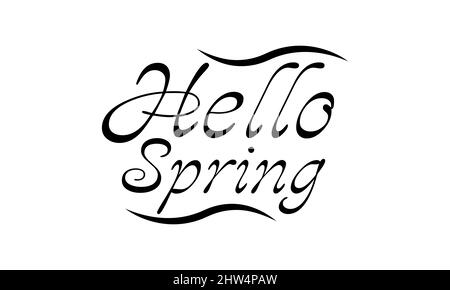 Hello Spring or SpringTime. Spring season template for banner, card, poster, background. Stock Vector