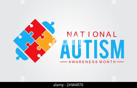 Autism Awareness Month. Autism Society vector template for banner, card, poster, background. Stock Vector