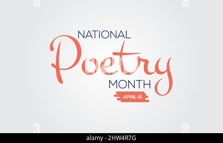 National Poetry Month. Literature greeting template for banner, card, poster, background. Stock Vector