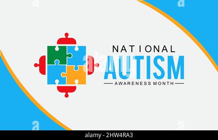 Autism Awareness Month. Autism Society vector template for banner, card, poster, background. Stock Vector