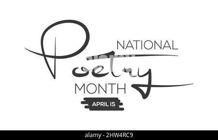 National Poetry Month. Literature greeting template for banner, card, poster, background. Stock Vector