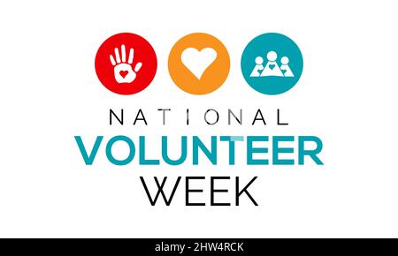 National Volunteer week. Volunteers communities template for banner, card, poster, background. Stock Vector