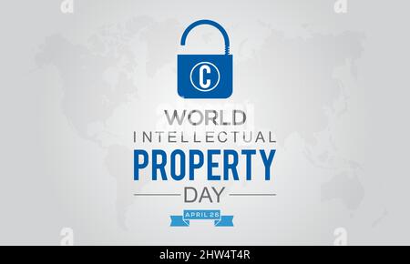 World Intellectual Property Day. Property right awareness template for banner, card, background. Stock Vector