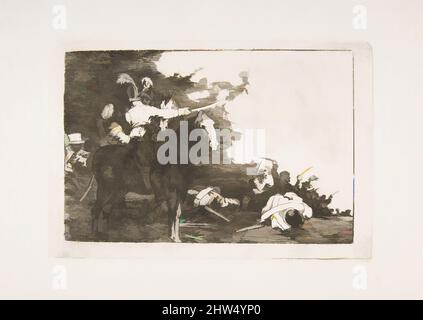 Art inspired by Plate 17 from 'The Disasters of War' (Los Desastres de la Guerra): 'They do not agree.' (No se convienen.), 1810, Etching, drypoint, burin, and burnisher, Plate: 5 11/16 × 8 7/16 in. (14.4 × 21.5 cm), Prints, Goya (Francisco de Goya y Lucientes) (Spanish, Fuendetodos, Classic works modernized by Artotop with a splash of modernity. Shapes, color and value, eye-catching visual impact on art. Emotions through freedom of artworks in a contemporary way. A timeless message pursuing a wildly creative new direction. Artists turning to the digital medium and creating the Artotop NFT Stock Photo