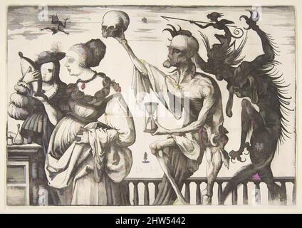 Woman and Attendant Surprised by Death, Daniel Hopfer, 1500–1510 Stock ...