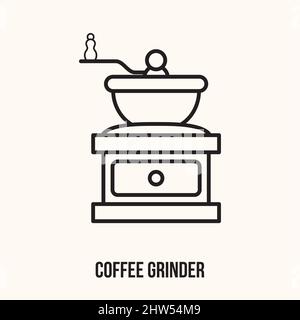 Coffee Grinder. Template with coffee grinder. Pepper grinder. Stock Vector