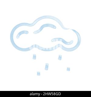 cloud rainy watercolor element illustration Stock Vector