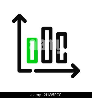Bar chart representing statistics diagram. Pixel perfect, editable stroke icon Stock Vector