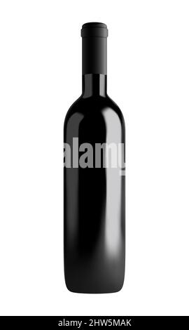 Vector wine bottle in mesh gradient style. Editable color Stock Vector